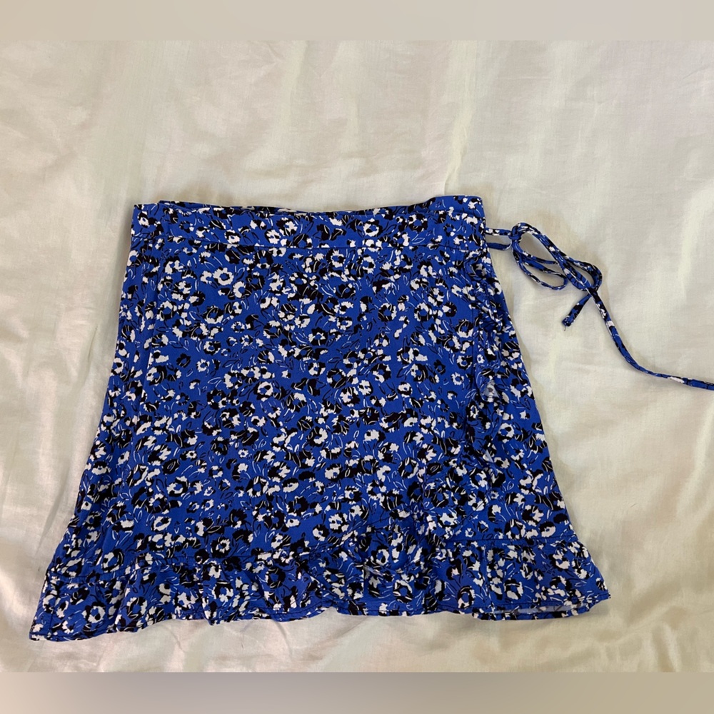 Zara Blue Floral Patterned Skirt